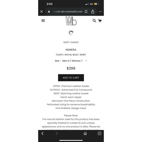 WB Moccasin Size Mens 6 Womens7 Taupe Royal Blue Hemera Skirt 100% Leather Suede - Picture 6 of 16